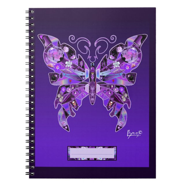 Caderno Espiral Notebook Purple Butterfly 31 (Frente)