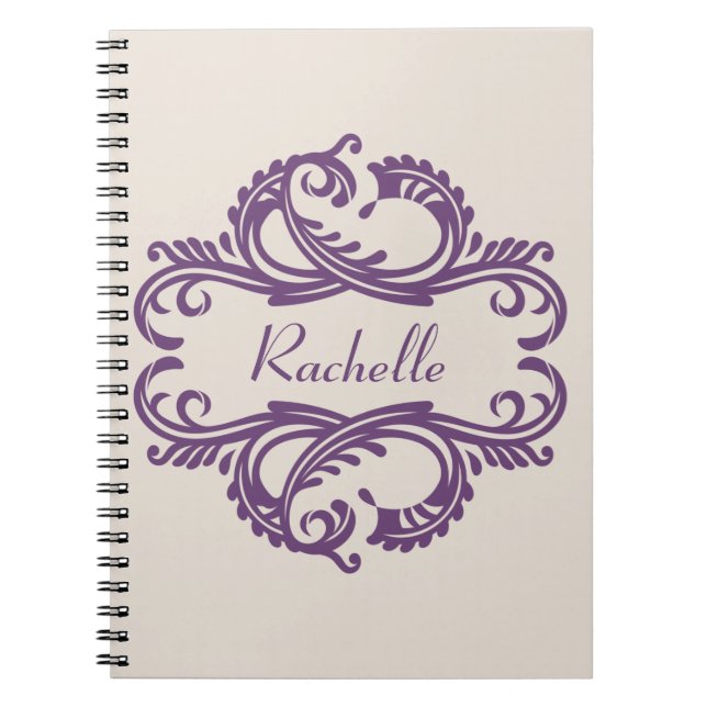 Caderno Espiral Notebook Purple Chic Damask (Frente)