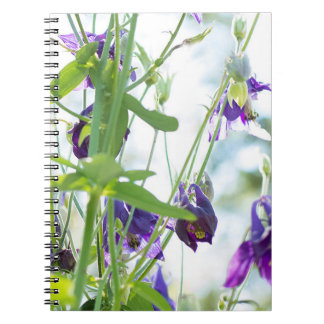 Caderno Espiral Notebook Purple Columbine Floral