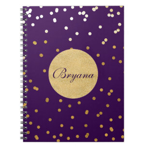 Caderno Espiral Notebook Purple e Dourado Shinti