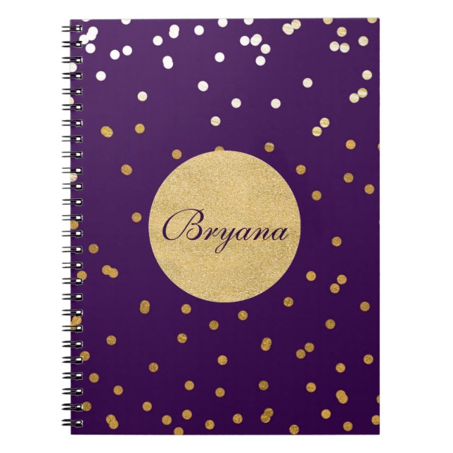 Caderno Espiral Notebook Purple e Dourado Shinti (Frente)