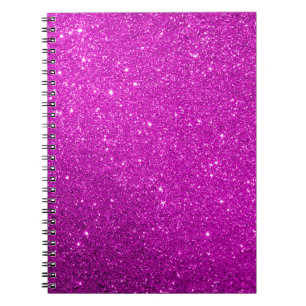 Caderno Espiral Notebook Purple Sparkly Glitter