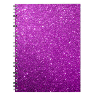 Caderno Espiral Notebook Purple Sparkly Glitter