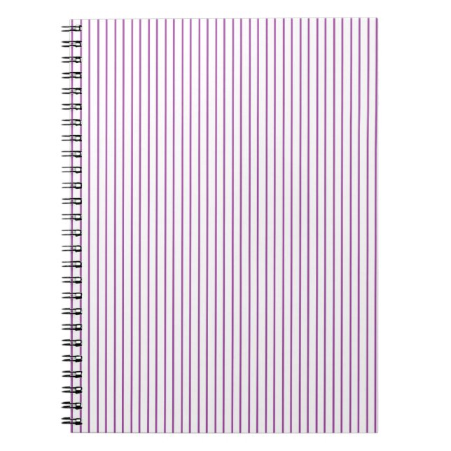 Caderno Espiral Notebook púrpura e branco Pinstripe (Frente)