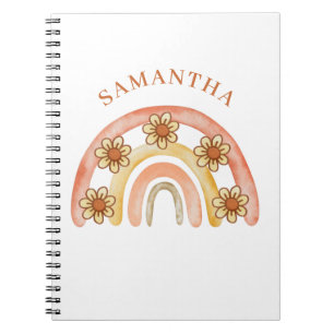 Caderno Espiral Notebook Rainbow Boho Personalizado por Foto Espir