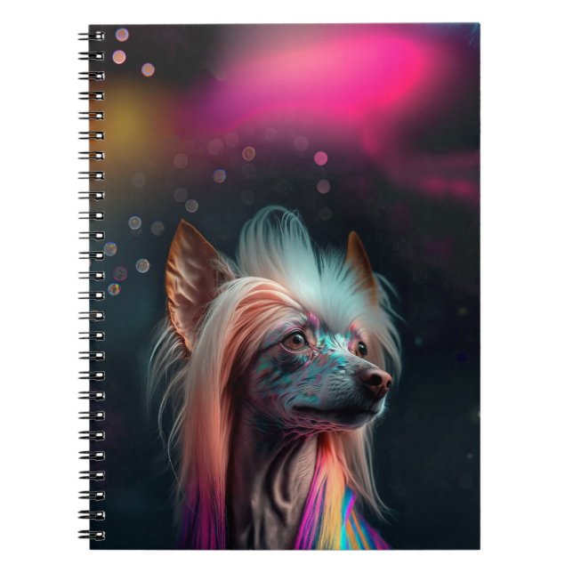 Caderno Espiral Notebook Rainbow Chinese Crested Dog (Frente)
