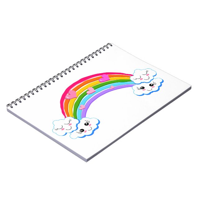Caderno Espiral Notebook Rainbow Clouds (Left Side)