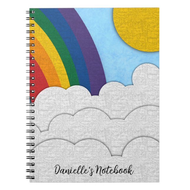 Caderno Espiral Notebook Rainbow com nome personalizado (Frente)