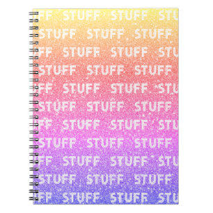Caderno Espiral Notebook Rainbow Faux Sparkle Stuff Style 1980s