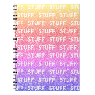 Caderno Espiral Notebook Rainbow Faux Sparkle Stuff Style 1980s