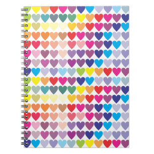 Caderno Espiral Notebook Rainbow Heart Spiral