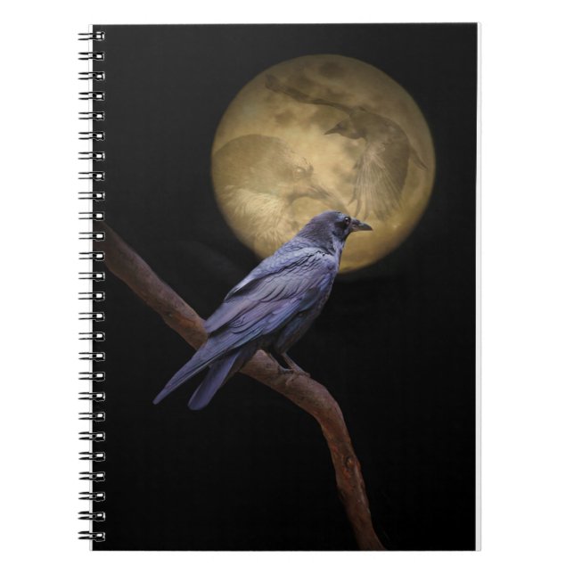 Caderno Espiral Notebook Raven e Moon Jouring (Frente)