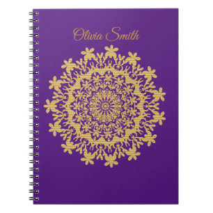 Caderno Espiral Notebook Real Dourado de Mandala