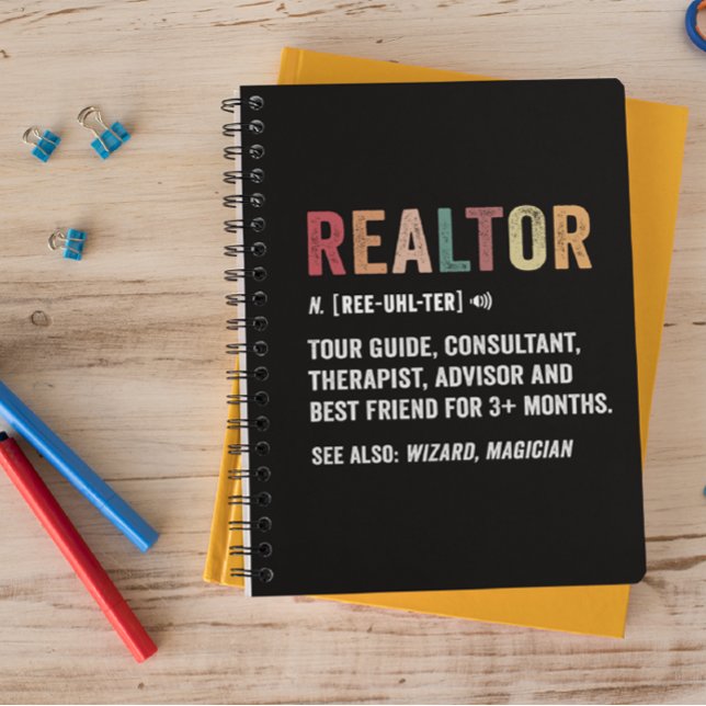 Caderno Espiral Notebook Realtor Real Estate Funny Quote (funny realtor notebook)