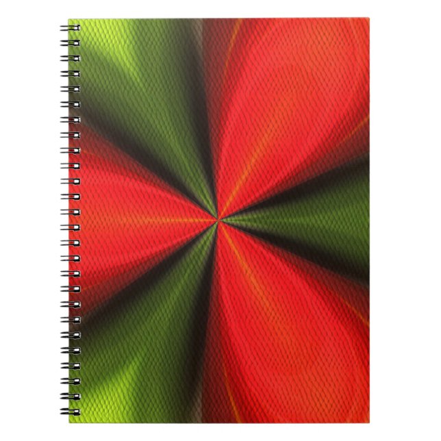 Caderno Espiral Notebook Red And Green Shapes Abstrato Art (Frente)
