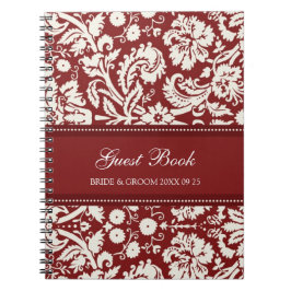 Caderno Espiral Notebook Red Damask Livro de Casamento