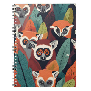 Caderno Espiral Notebook Red Lemur - Design brilhante inspirado na