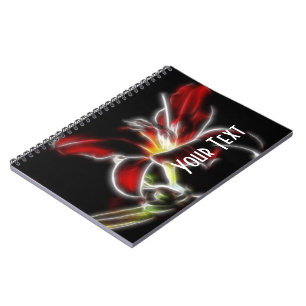 Caderno Espiral Notebook Red Lily Watercolor Floral