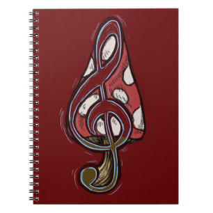 Caderno Espiral Notebook Red Mushroom Piano Forest
