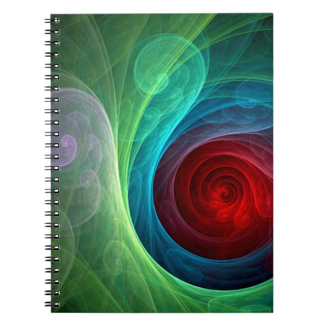 Caderno Espiral Notebook Red Storm Abstrato Art (Frente)