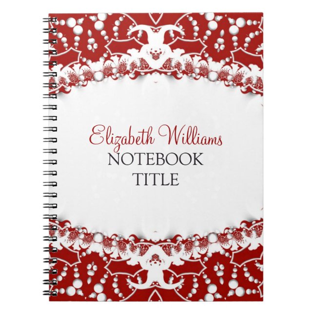 Caderno Espiral Notebook Red + White Modern Batik (Frente)