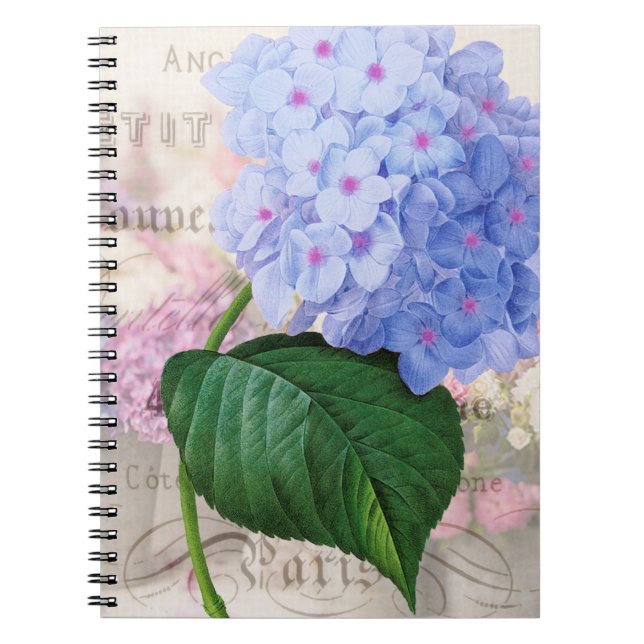 Caderno Espiral Notebook Redout Pink Hydrangea (Frente)