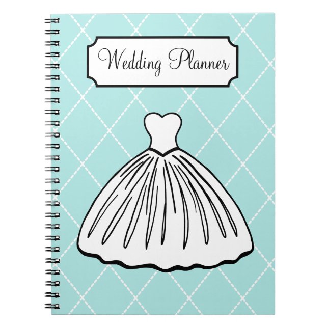 Caderno Espiral Notebook Retro Aqua Wedding Planner (Frente)