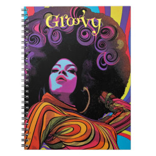 Caderno Espiral Notebook Retro Groovy