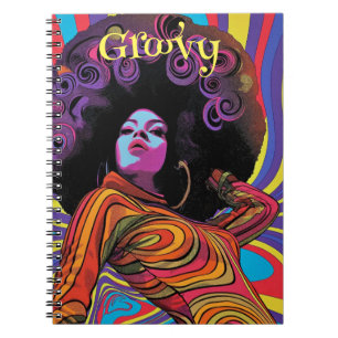 Caderno Espiral Notebook Retro Groovy