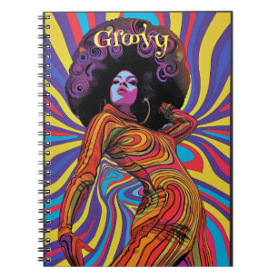 Caderno Espiral Notebook Retro Groovy