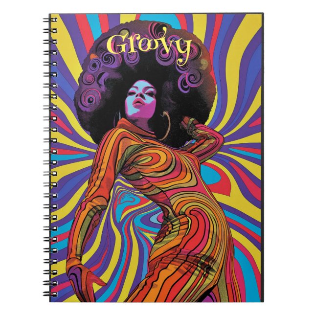 Caderno Espiral Notebook Retro Groovy (Frente)