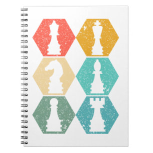 CADERNO ESPIRAL NOTEBOOK RETRO VINTAGEM COR CHESS