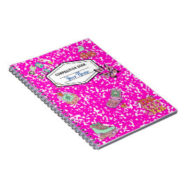 Caderno Espiral Notebook retrorreflector cor-de-rosa Y2K