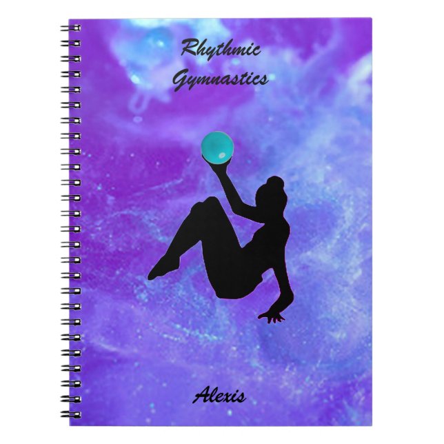Caderno Espiral Notebook Rhythmic Gymnastics Ball Routine Galaxy (Frente)