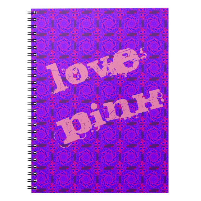 Caderno Espiral NOTEBOOK rmdesignflo55 LOVE PINK MANDALA (Frente)
