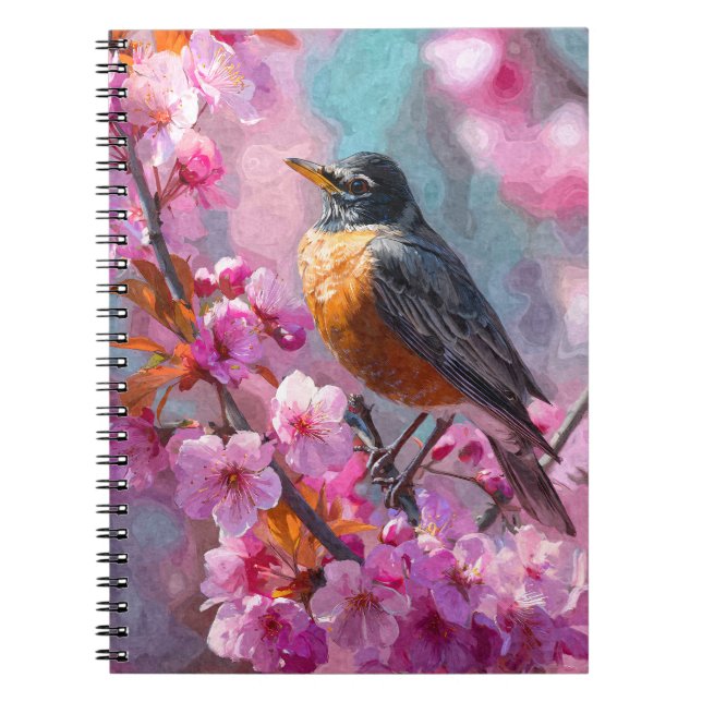 Caderno Espiral Notebook Robin Cherry Blossom (Frente)