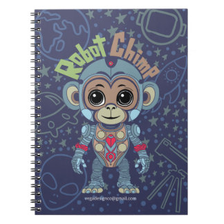 Caderno Espiral Notebook Robot Monkey Spiral