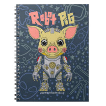 Notebook Robot Pig Spiral