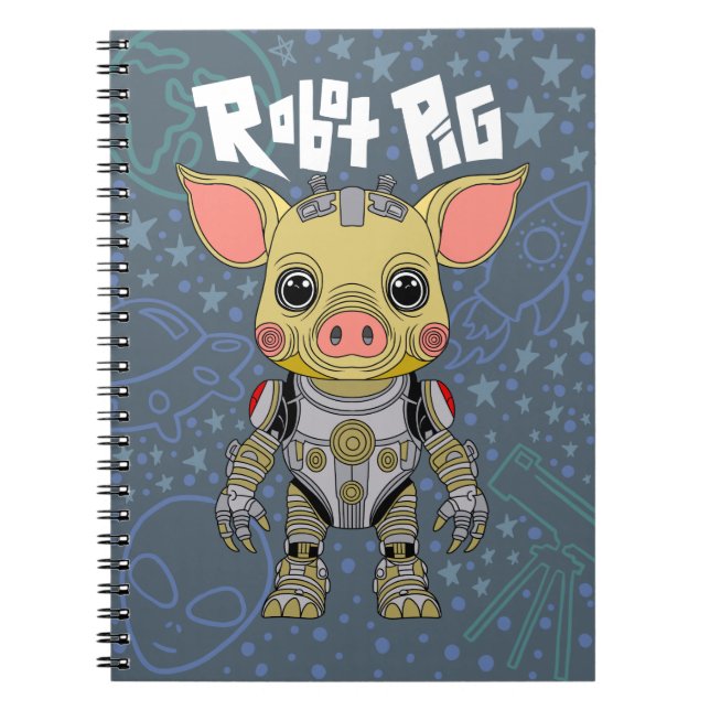 Caderno Espiral Notebook Robot Pig Spiral (Frente)