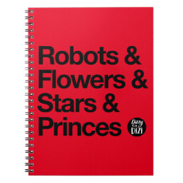 Caderno Espiral Notebook Robots & Black Text