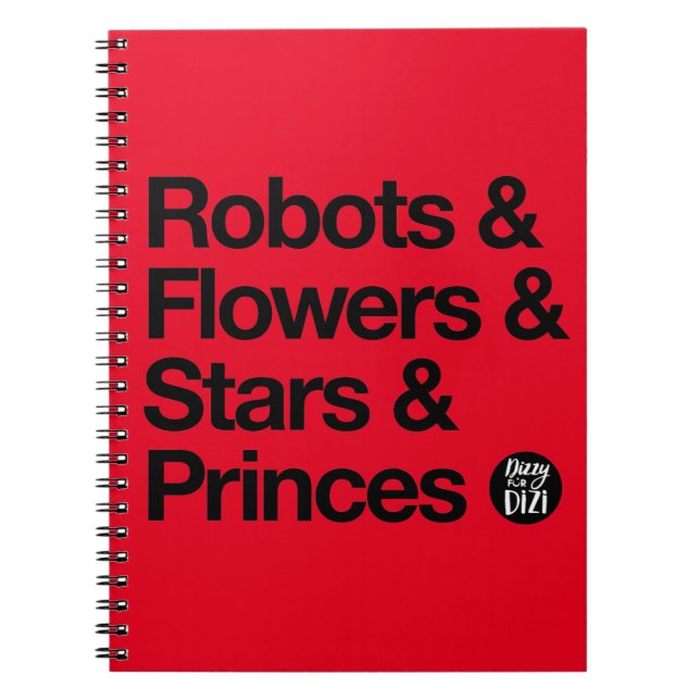 Caderno Espiral Notebook Robots & Black Text (Frente)