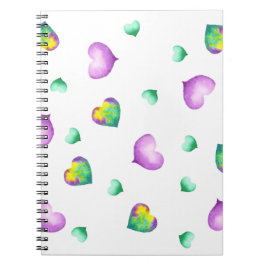 Caderno Espiral Notebook romântico com aquarela minimalista