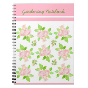 Caderno Espiral Notebook rosa, branco, espiral verde, Rosas