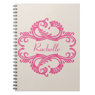 Caderno Espiral Notebook Rosa Chic Damask