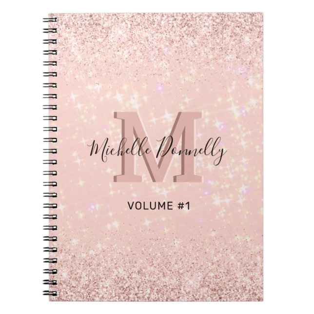 Caderno Espiral Notebook Rosa Cinzento Monograma (Frente)