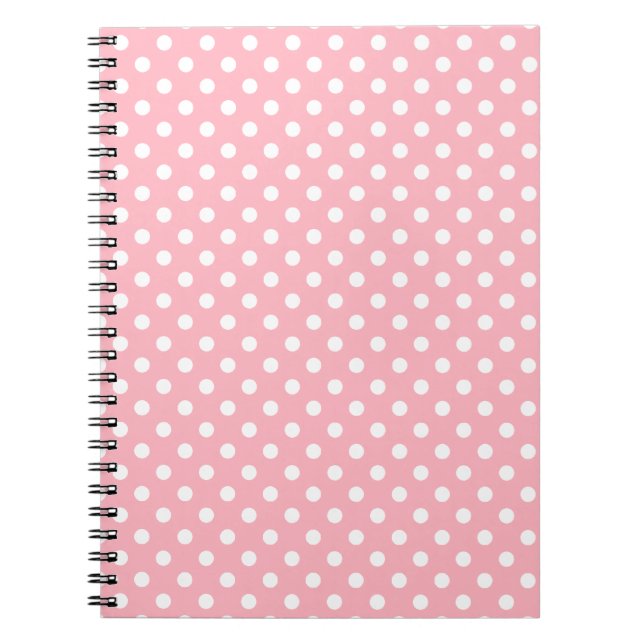 Caderno Espiral Notebook Rosa claro Bolinhas (Frente)