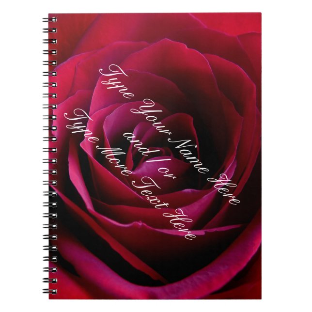 Caderno Espiral Notebook Rosa Diários de Rosa vermelha personaliza (Frente)