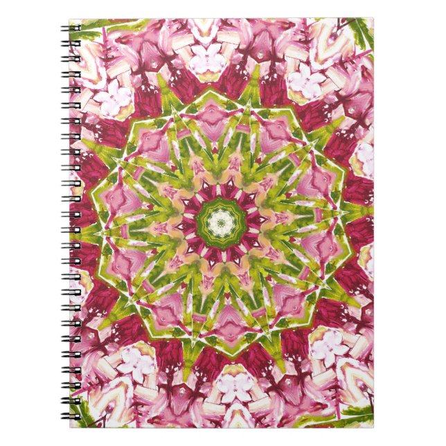 Caderno Espiral Notebook rosa e verde de Ola Boo (Frente)