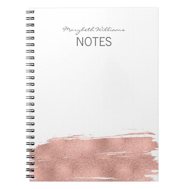Caderno Espiral Notebook Rosa moderno Brushaft (Frente)