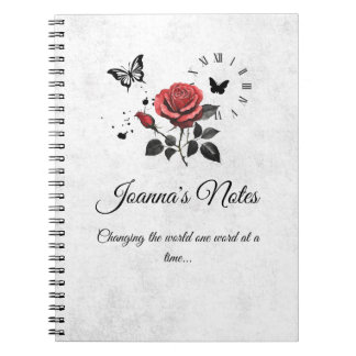 Caderno Espiral Notebook Rosa, Tinta e Tempo Personalizado